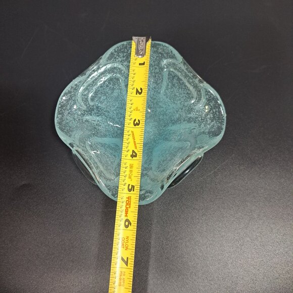 Murano Light Blue Bubble Art Glass Trinket Bowl - Picture 3 of 13
